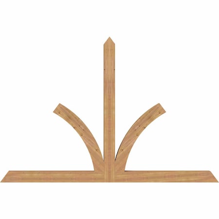 Ekena Millwork Richland Timber Gable Bracket, Western Red Cedar, 108"W x 72"H x 5 1/2"D x 5 1/2"F, 16/12 Pitch GBW108X72X0606RIC00SWR